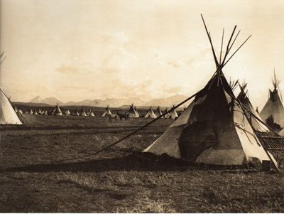 PIEGAN ENCAMPMENT EDWARD CURTIS NORTH AMERICAN INDIAN PHOTO